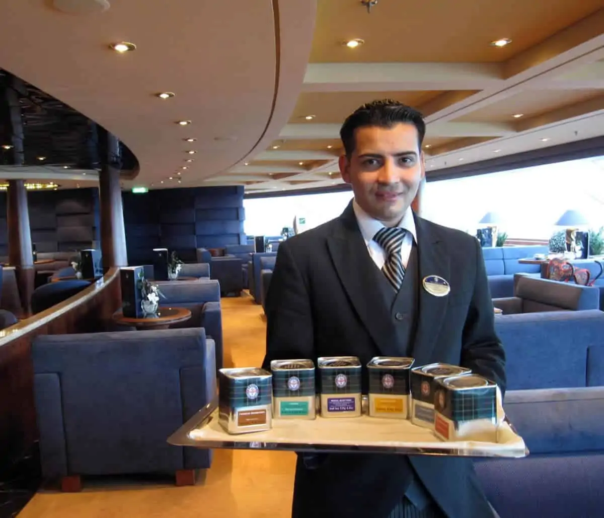 MSC Splendida butler at tea time.