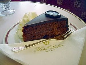 Sachertorte at the Hotel Sacher Sachertorte at the Hotel Sacher Photo credit: Wikipedia