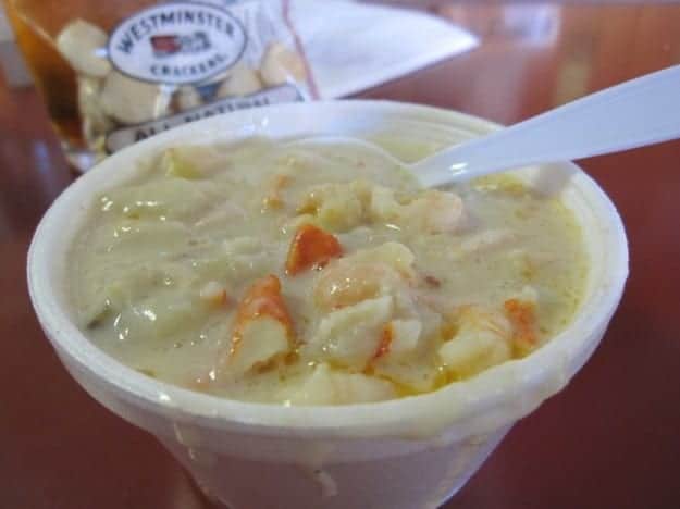 Seafood chowder at Gilberts in Portland Maine Seafood chowder at Gilberts in Portland Maine
