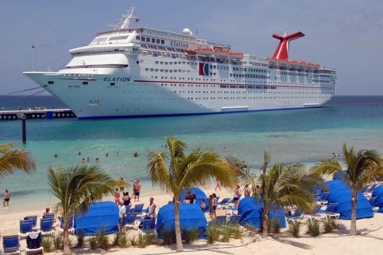 Carnival Elation at their $48 million cruise center on Grand Turk