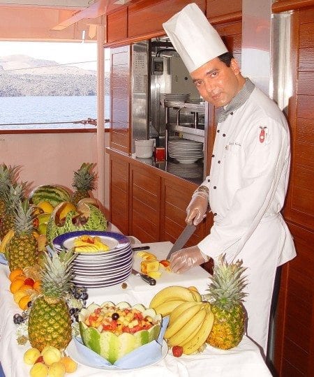 SeaDream Yacht Club Executive Chef Sudesh Kishore at work