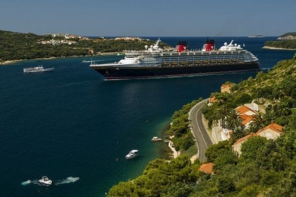 Disney Magic arrives into the beautiful port of Dubrovnik, Croatia.