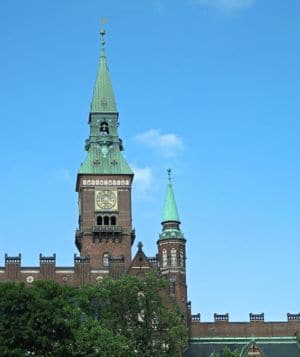 The Tivoli clock tower looms over Copenhagen's famous Tivoli Gardens. Not too far to walk from the port.