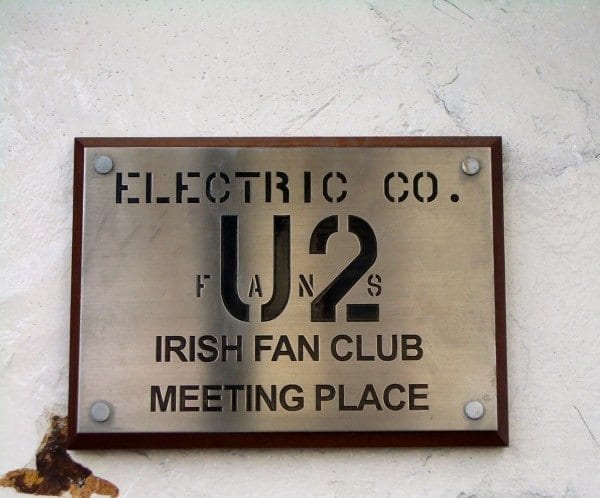 U2 Irish Fan Club Plaque