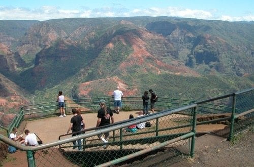 Lookout over Waimea Canyon in Kauai.