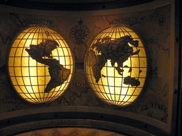 These backlit globes are one example of hundreds of attractive art works on the Crown Princess.