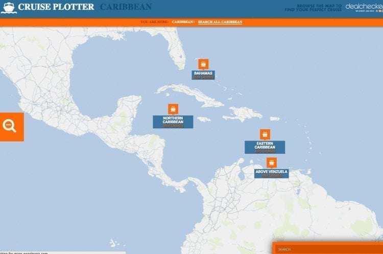 Choose the Caribbean region that you'd like to visit.