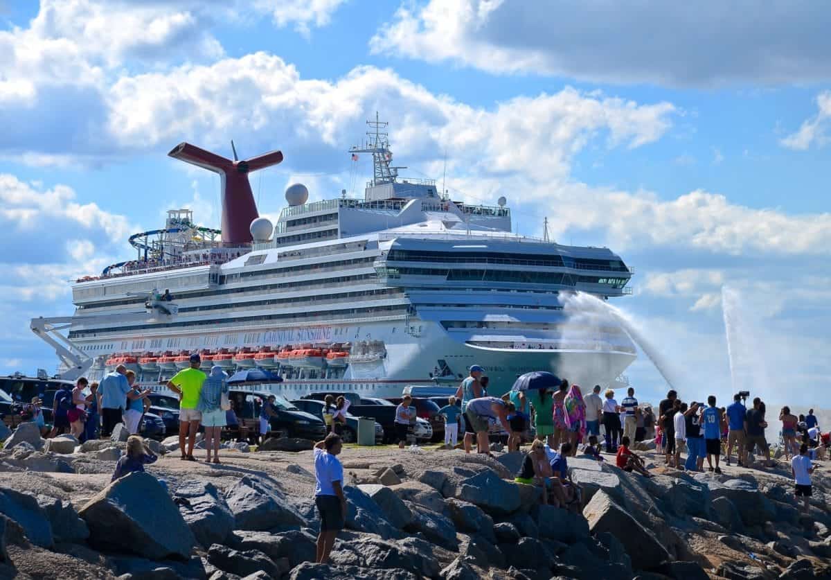 Carnival Sunshine on the inaugural celebration at Port Canaveral.