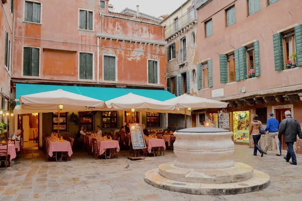 Outdoor cafe in Venice.