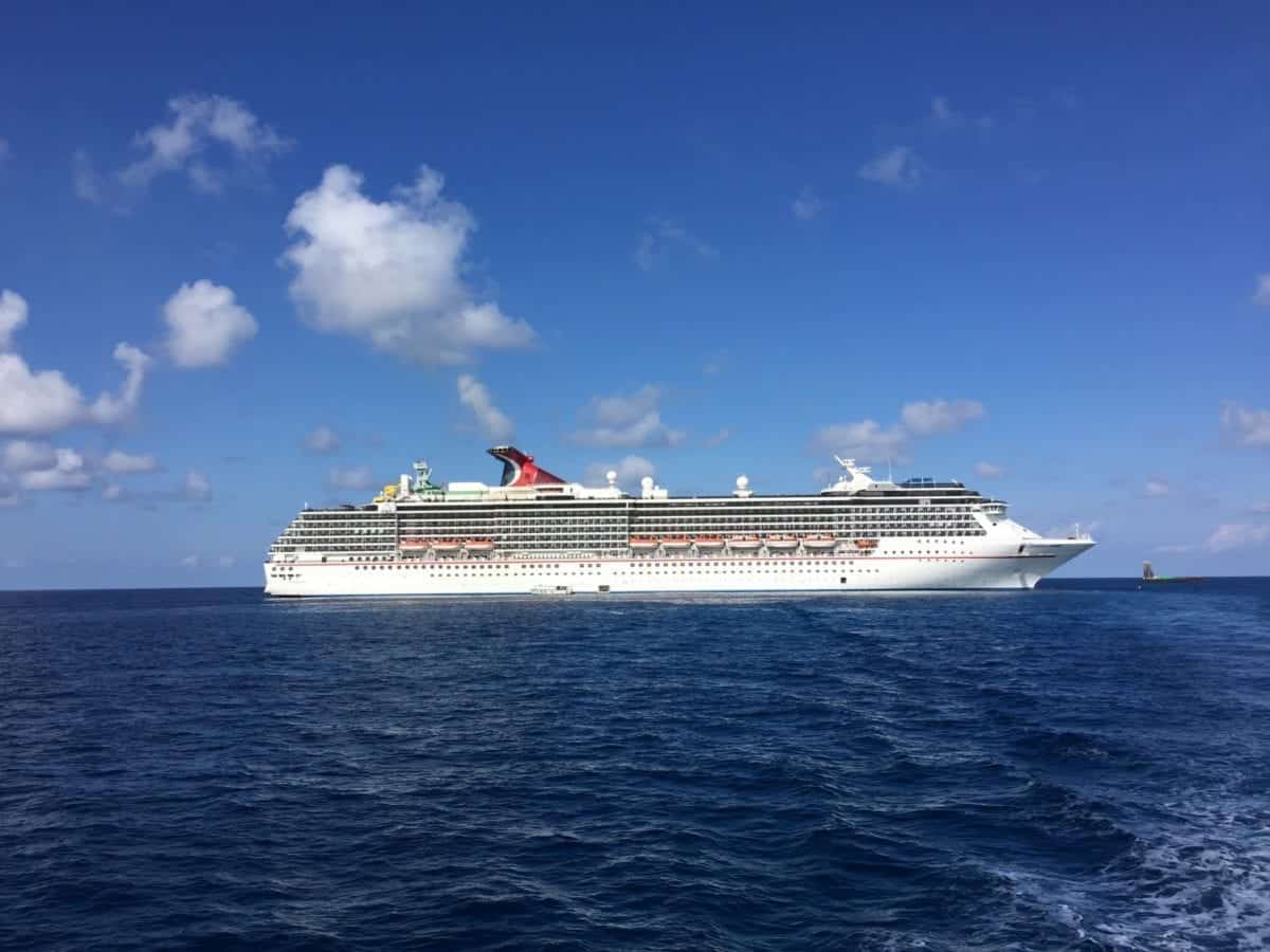Carnival Pride off the coast of Grand Cayman.