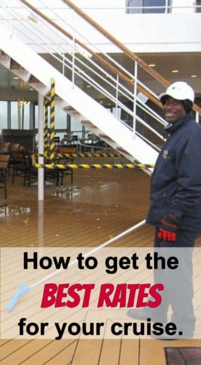 Crew member shoveling snow on deck