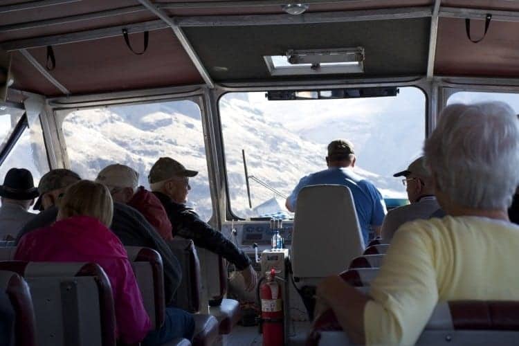 Jet boating on the river in Hells Canyon.