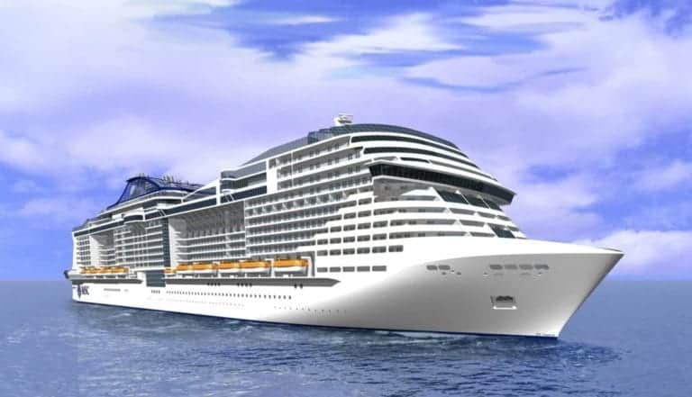 MSC Cruises MSC Meraviglia at sea.