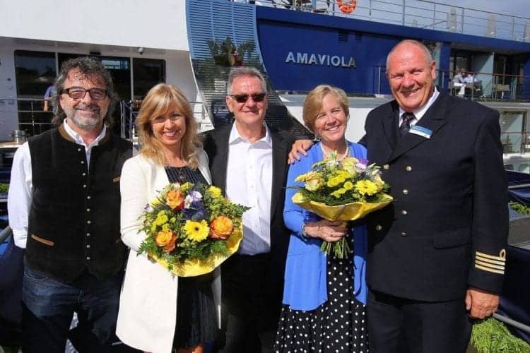 AmaWaterways celebrates AmaViola christening ceremony.