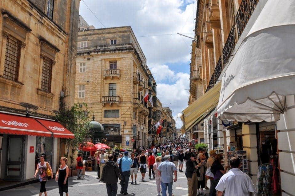 Valletta Malta shopping in Old Town