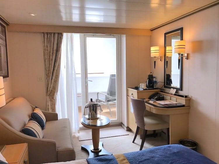 Queen Mary 2 balcony stateroom.