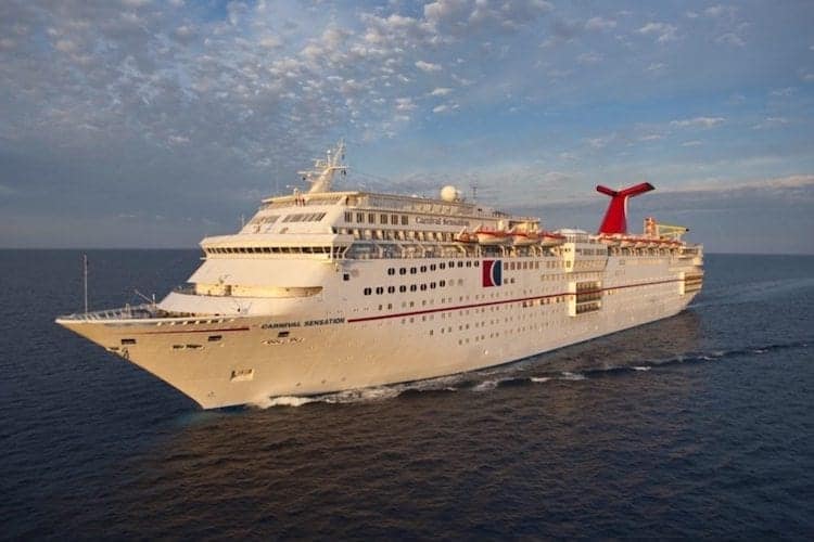 Carnival Sensation at sea.