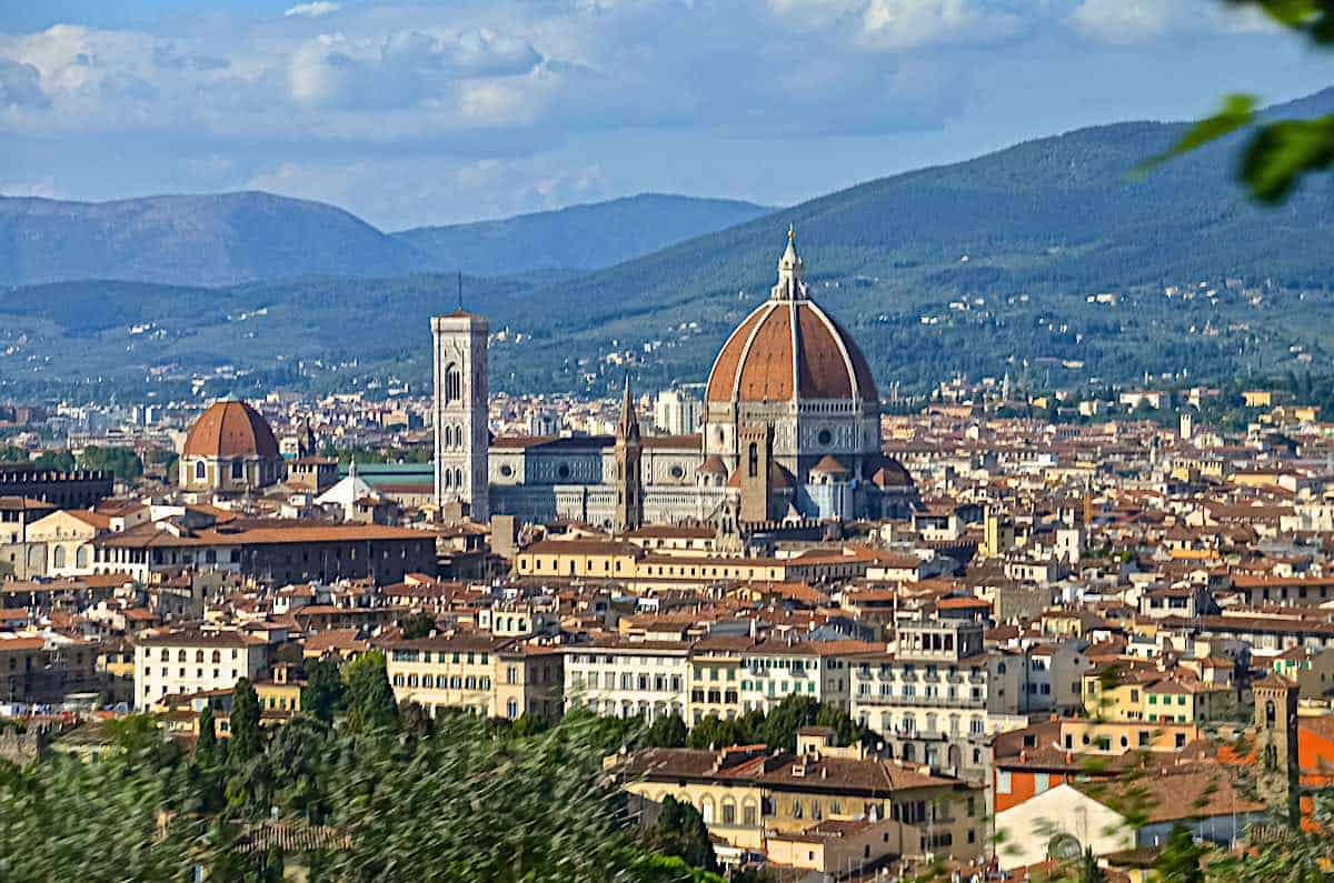 Duomo in Florence seen from motorcoach on Western Mediterranean cruise.