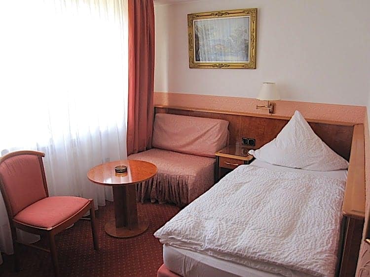 solo hotel room in Cochem, Germany.
