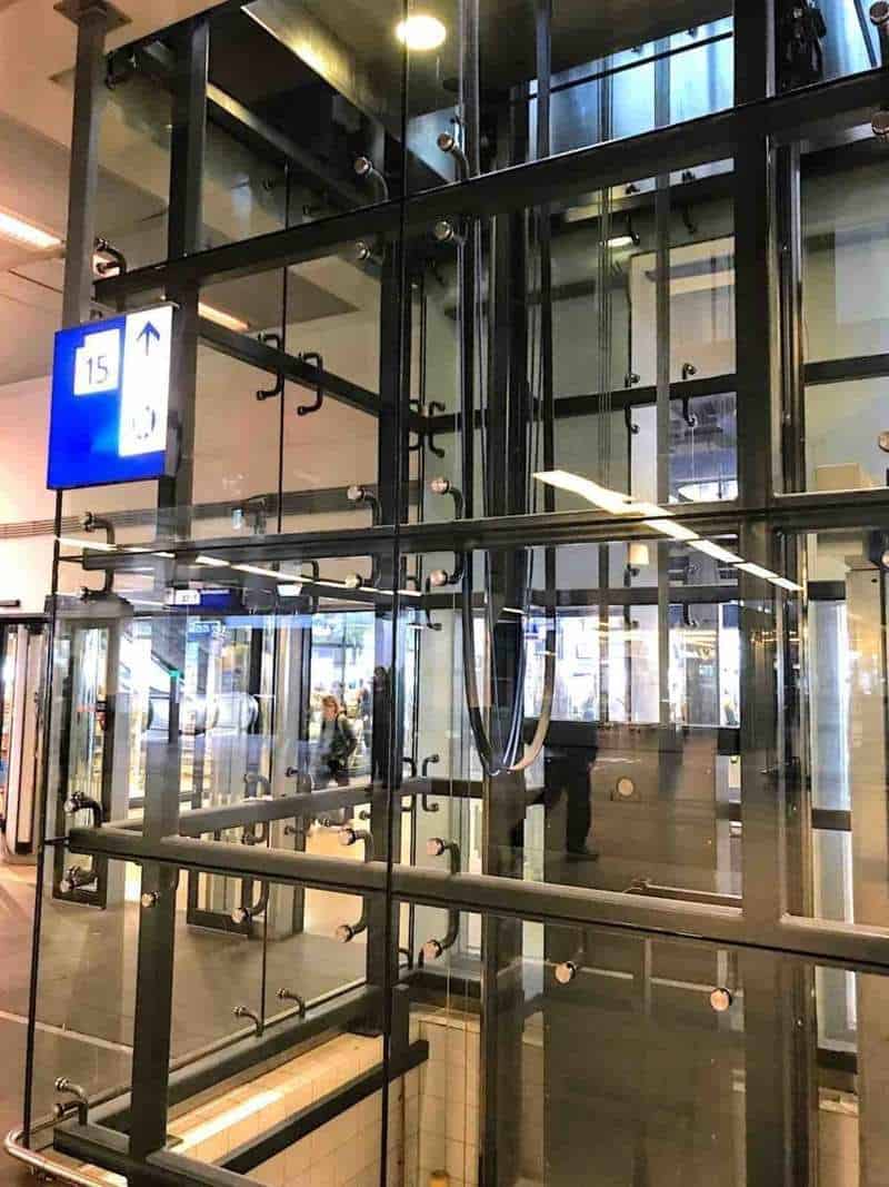 Female solo travelers should find glass elevators at train stations.
