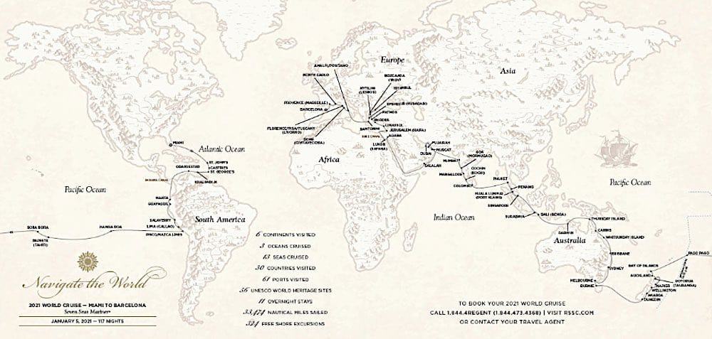Regent World Cruise Map