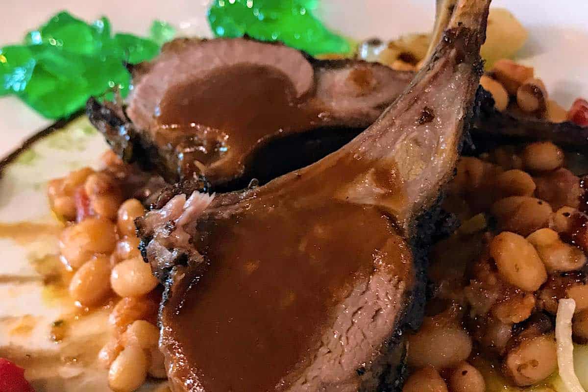 Holland America Eurodam lamb chops dinner entree
