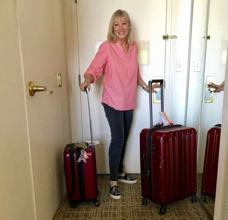 Sherry leaving the hotel for another solo female travel adventure.