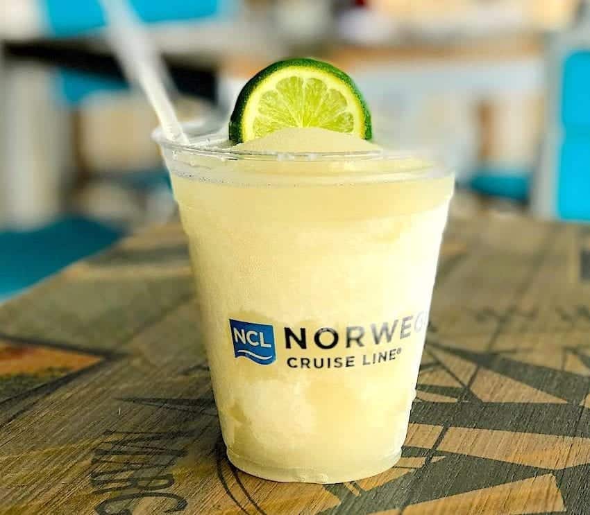 In the drink package, an ice-cold Margarita at Norwegian Getaway Margaritaville 