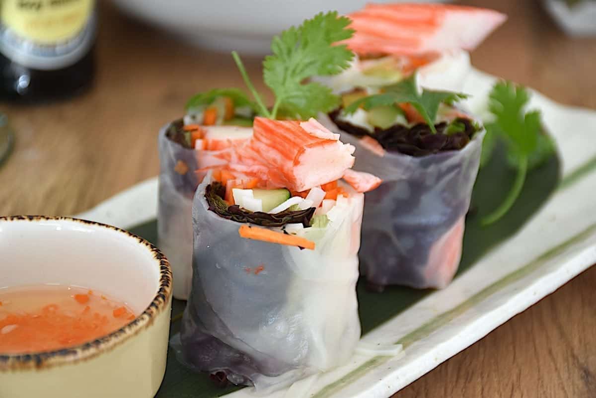 Spring rolls at Food Republic fusion restaurant.