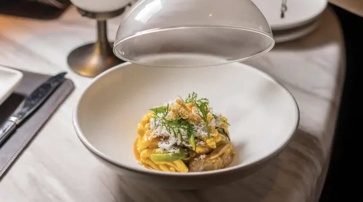 Norwegian Encore pasta dish at Onda restaurant