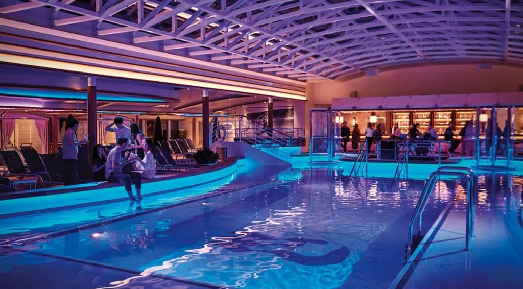 Majestic Princess relaxation area is this Hollywood Pool Club.