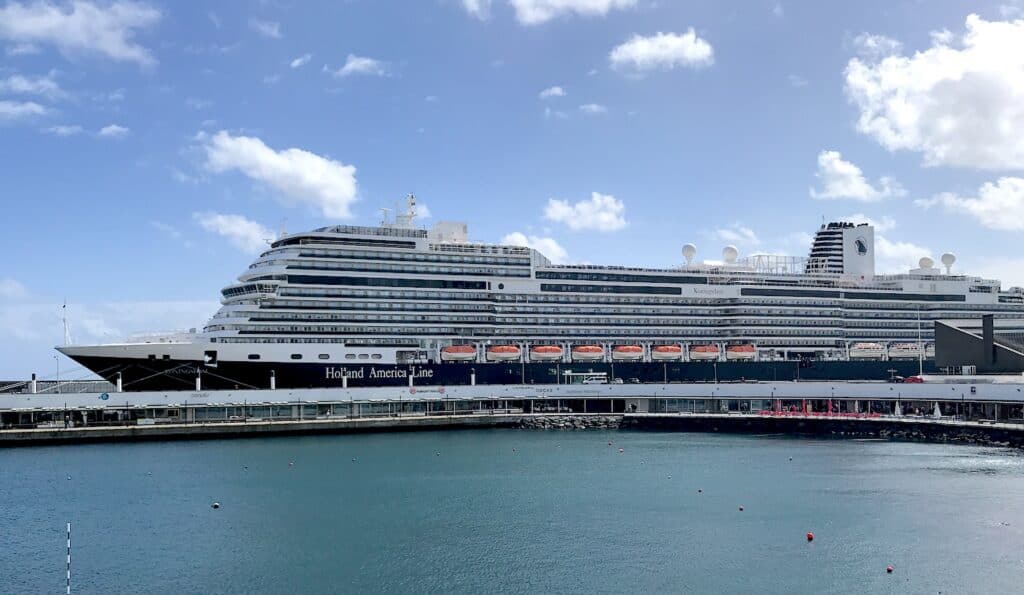 Holland America Koningsdam in port.