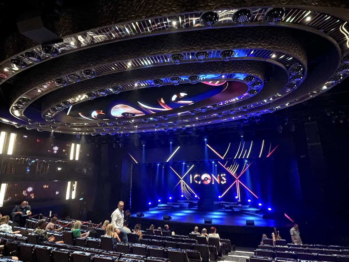 Theater on Norwegian Viva before show begins.