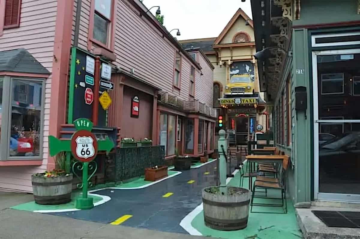 Downtown Bar Harbor, Maine.