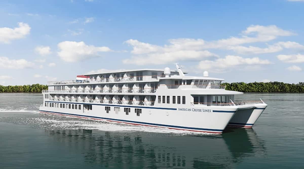 American Liberty catamaran ship profile.