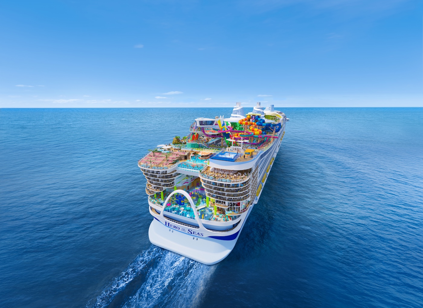 Rendering of Royal Caribbean's new ship Hero of the Seas at sea.